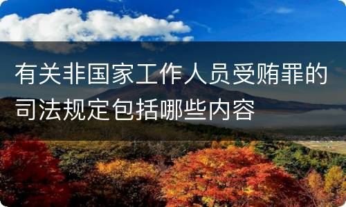 有关非国家工作人员受贿罪的司法规定包括哪些内容