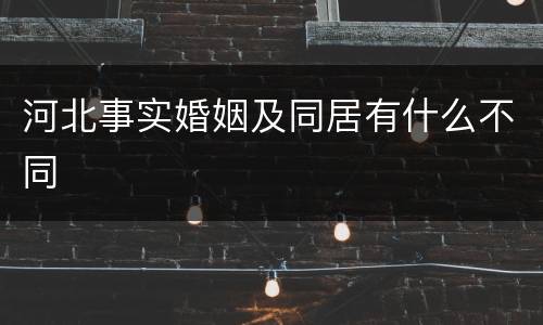 河北事实婚姻及同居有什么不同