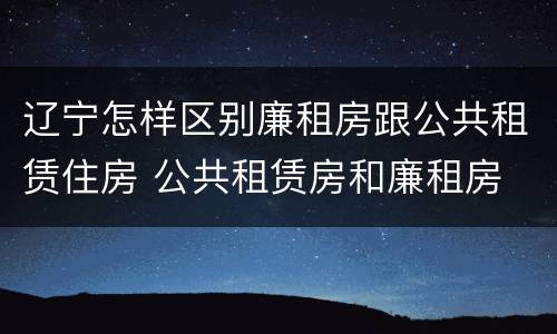 辽宁怎样区别廉租房跟公共租赁住房 公共租赁房和廉租房