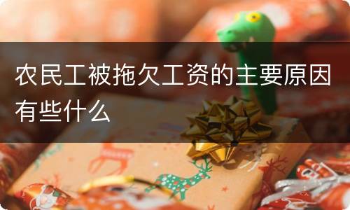 农民工被拖欠工资的主要原因有些什么