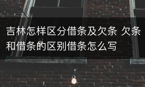 吉林怎样区分借条及欠条 欠条和借条的区别借条怎么写