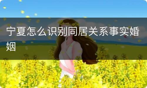 宁夏怎么识别同居关系事实婚姻