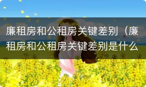 廉租房和公租房关键差别（廉租房和公租房关键差别是什么）
