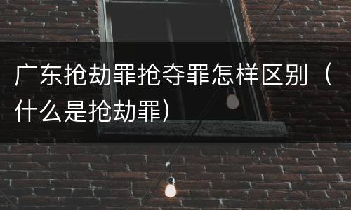 广东抢劫罪抢夺罪怎样区别（什么是抢劫罪）
