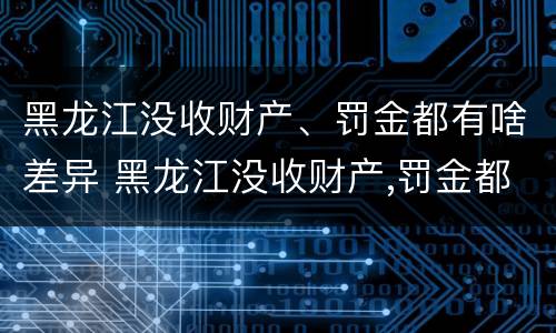 黑龙江没收财产、罚金都有啥差异 黑龙江没收财产,罚金都有啥差异呢