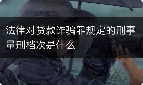 法律对贷款诈骗罪规定的刑事量刑档次是什么