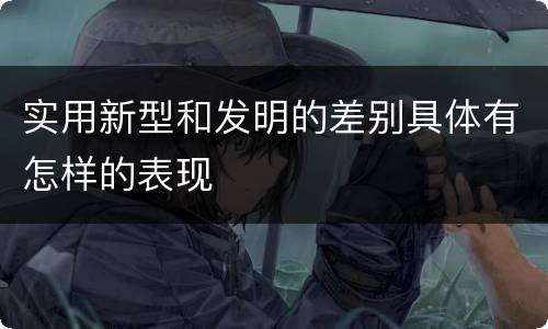 实用新型和发明的差别具体有怎样的表现