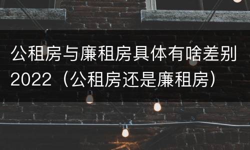 公租房与廉租房具体有啥差别2022（公租房还是廉租房）