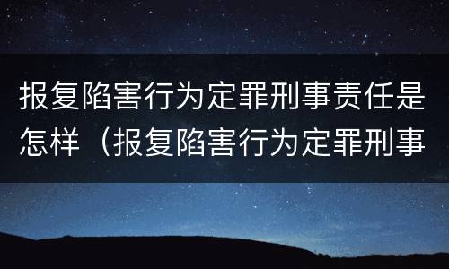报复陷害行为定罪刑事责任是怎样（报复陷害行为定罪刑事责任是怎样定义的）
