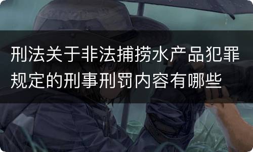 刑法关于非法捕捞水产品犯罪规定的刑事刑罚内容有哪些