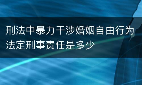 刑法中暴力干涉婚姻自由行为法定刑事责任是多少