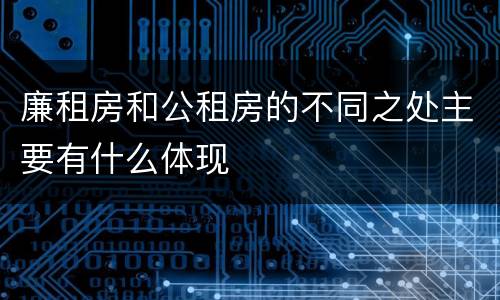 廉租房和公租房的不同之处主要有什么体现