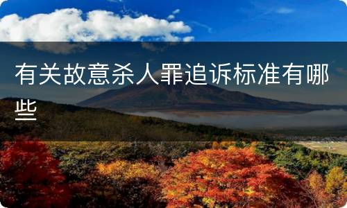 有关故意杀人罪追诉标准有哪些