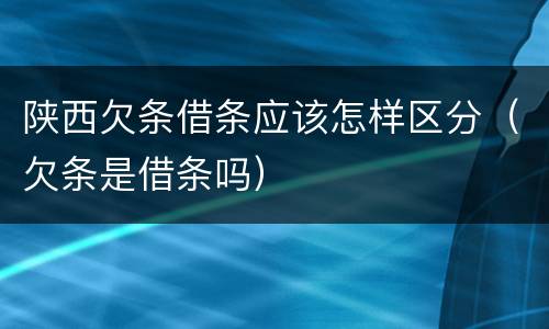 陕西欠条借条应该怎样区分（欠条是借条吗）