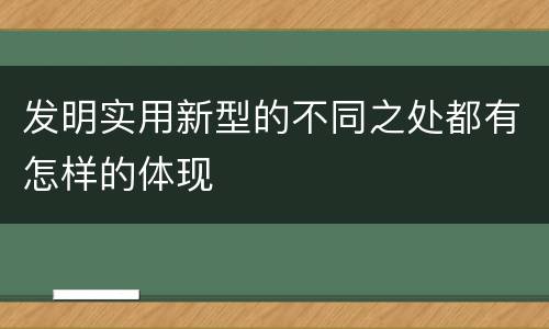 发明实用新型的不同之处都有怎样的体现