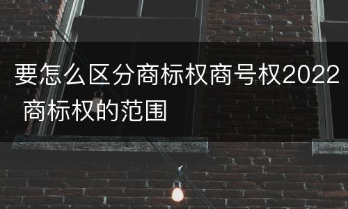 要怎么区分商标权商号权2022 商标权的范围