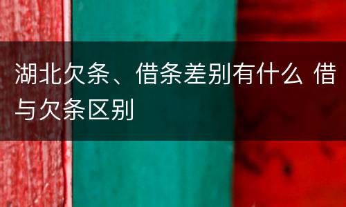 湖北欠条、借条差别有什么 借与欠条区别