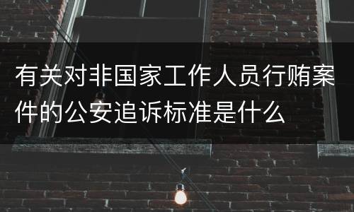 有关对非国家工作人员行贿案件的公安追诉标准是什么