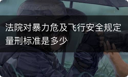 法院对暴力危及飞行安全规定量刑标准是多少
