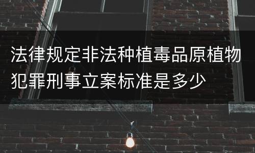 法律规定非法种植毒品原植物犯罪刑事立案标准是多少