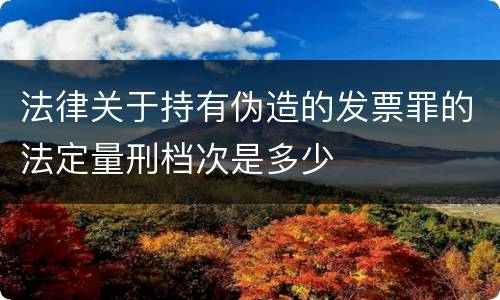 法律关于持有伪造的发票罪的法定量刑档次是多少