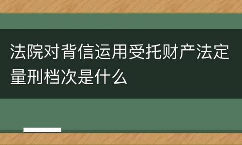法院对背信运用受托财产法定量刑档次是什么