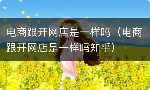 电商跟开网店是一样吗（电商跟开网店是一样吗知乎）