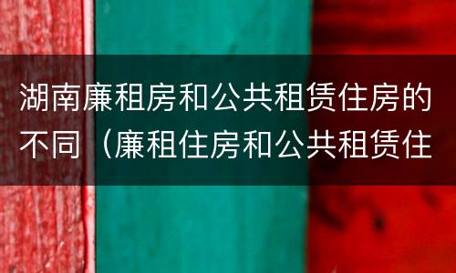 湖南廉租房和公共租赁住房的不同（廉租住房和公共租赁住房的区别）