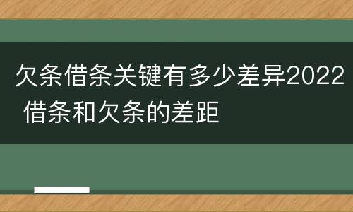 欠条借条关键有多少差异2022 借条和欠条的差距