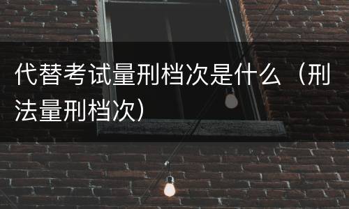 代替考试量刑档次是什么（刑法量刑档次）