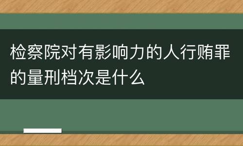 检察院对有影响力的人行贿罪的量刑档次是什么