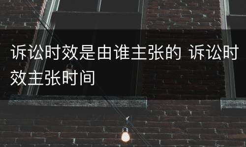 诉讼时效是由谁主张的 诉讼时效主张时间