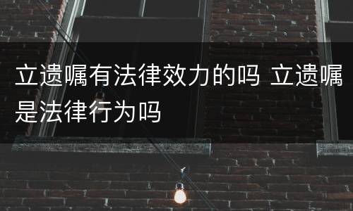 立遗嘱有法律效力的吗 立遗嘱是法律行为吗