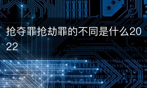 抢夺罪抢劫罪的不同是什么2022