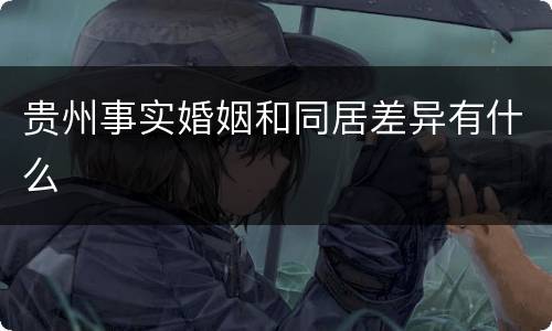 贵州事实婚姻和同居差异有什么