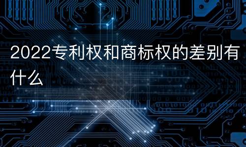 2022专利权和商标权的差别有什么