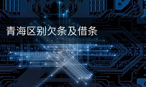 青海区别欠条及借条