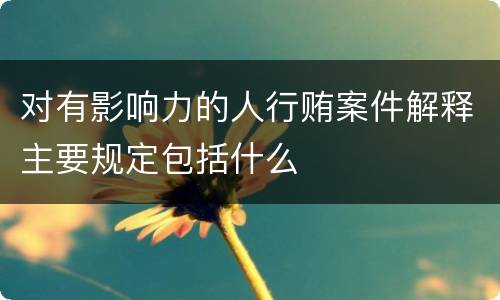 对有影响力的人行贿案件解释主要规定包括什么