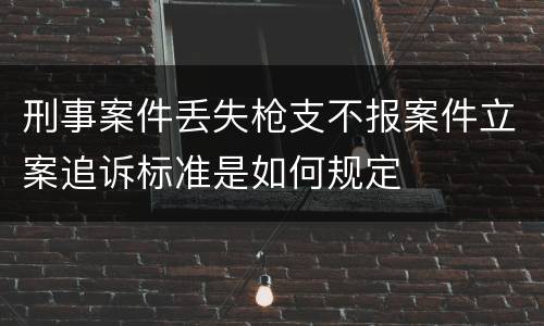 刑事案件丢失枪支不报案件立案追诉标准是如何规定