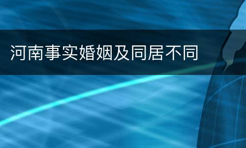 河南事实婚姻及同居不同