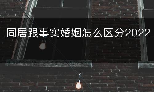 同居跟事实婚姻怎么区分2022