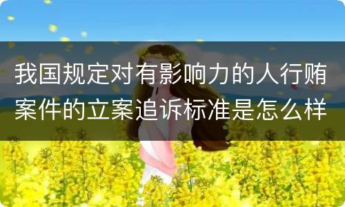 我国规定对有影响力的人行贿案件的立案追诉标准是怎么样规定