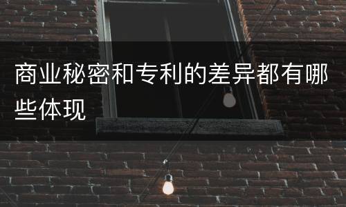 商业秘密和专利的差异都有哪些体现