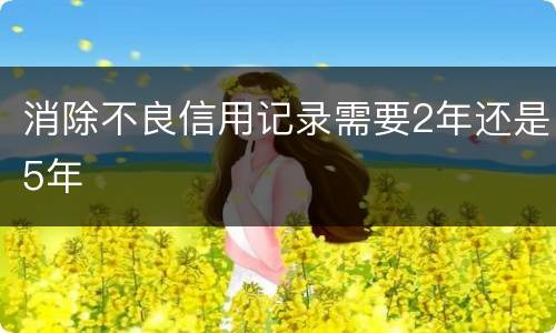 消除不良信用记录需要2年还是5年