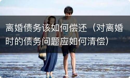 离婚债务该如何偿还（对离婚时的债务问题应如何清偿）