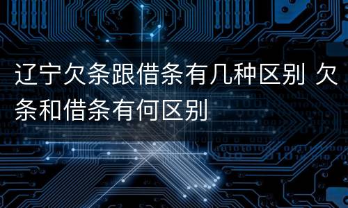 辽宁欠条跟借条有几种区别 欠条和借条有何区别