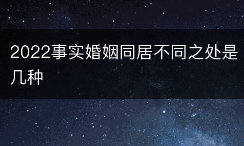 2022事实婚姻同居不同之处是几种