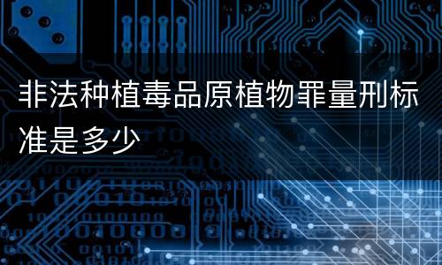 非法种植毒品原植物罪量刑标准是多少