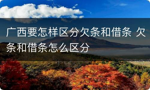 广西要怎样区分欠条和借条 欠条和借条怎么区分