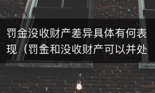 罚金没收财产差异具体有何表现（罚金和没收财产可以并处吗）